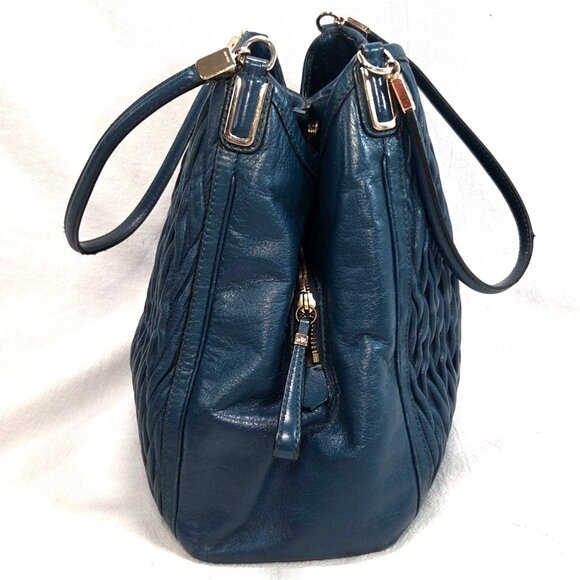 Coach 2013 Teal Madison Phoebe Gathered Twist Leather Shoulder Bag Leather 26257 - Picture 3 of 14